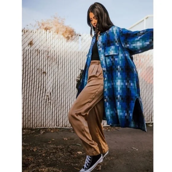 Dressed In Lala Cosmos Oversized Grunge Wool Jacket Nwot - Picture 2 of 10